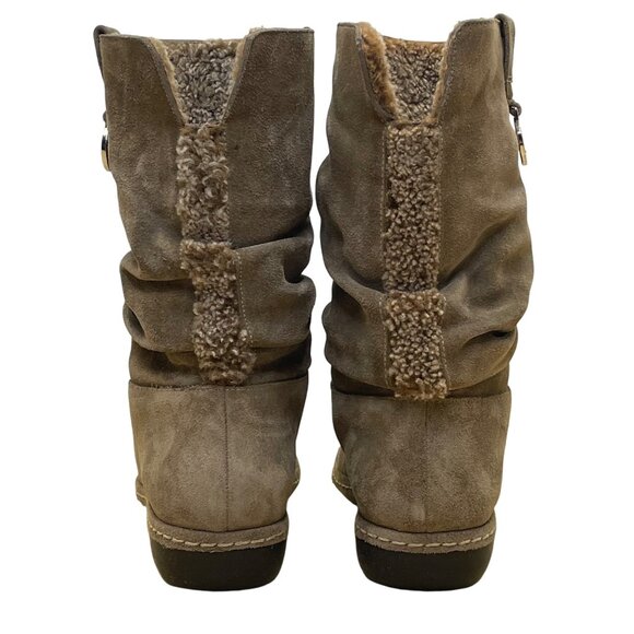 Stuart Weitzman Women’s Taupe Suede Mid-Calf Slouch Slip-On Coinage Boots Size 7 - Picture 5 of 12